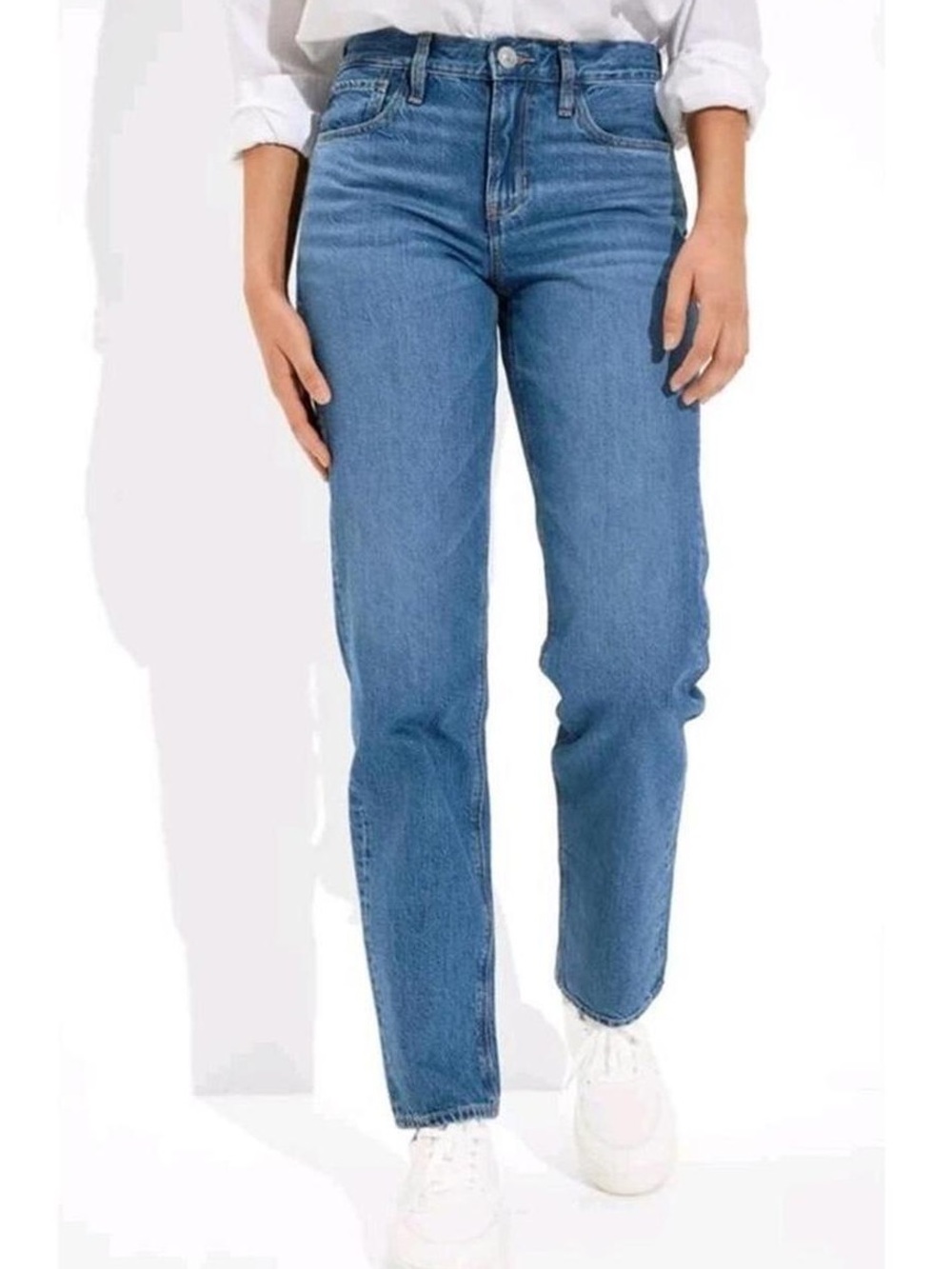 American Eagle 90’s Straight Medium Wash Stretch Jeans Size 6